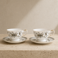 Nocturne Bloom Teacup & Saucer Set — 2 × 210 ml