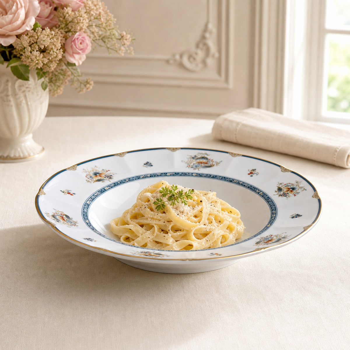 Gilded Garland Deep Plate — 23 cm