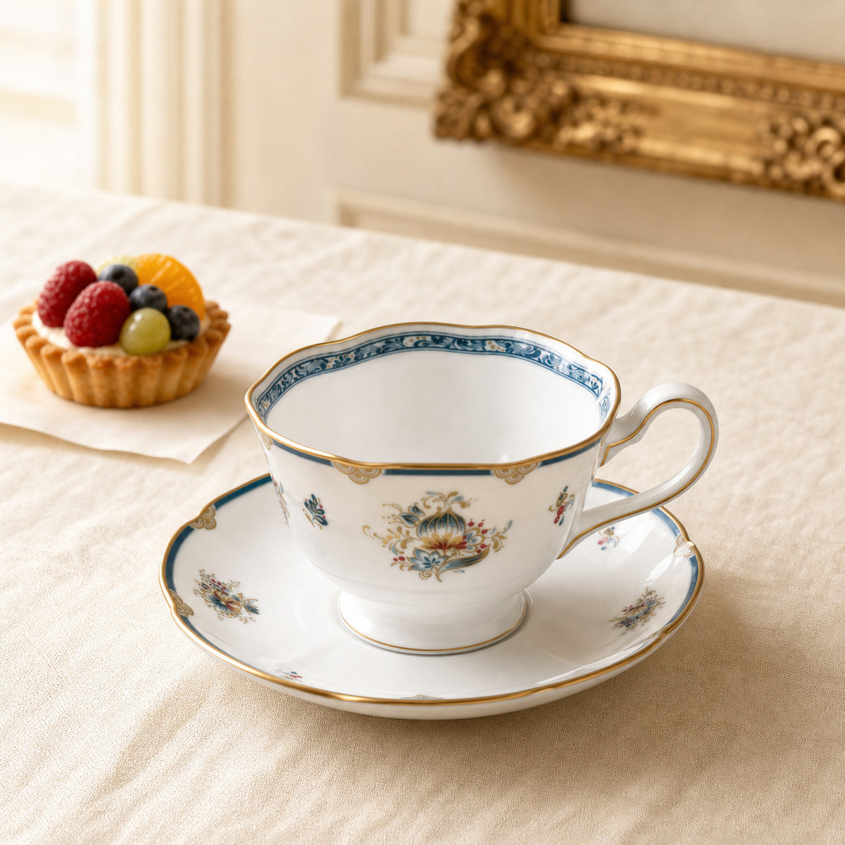 Gilded Garland Cup & Saucer — 210 ml