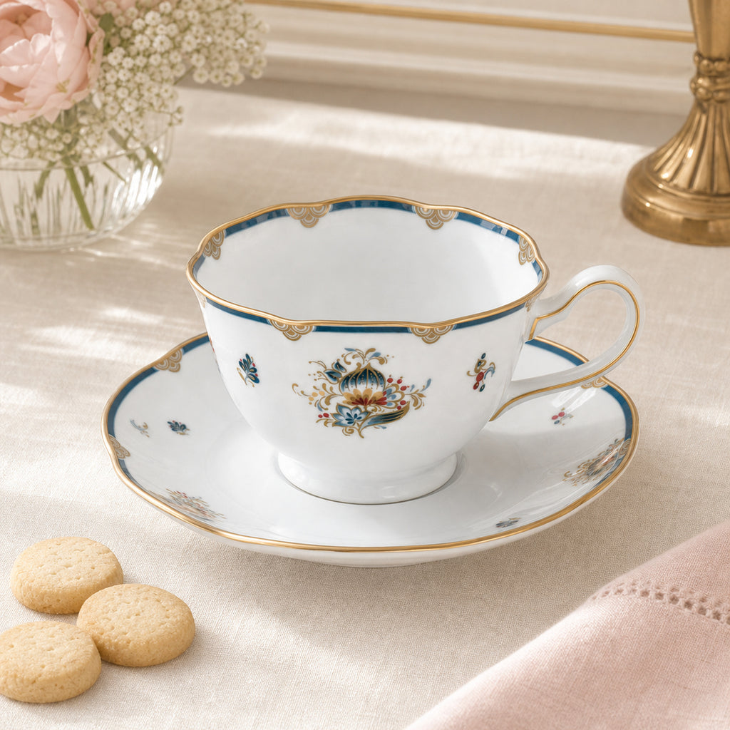 Gilded Garland Cup & Saucer — 210 ml