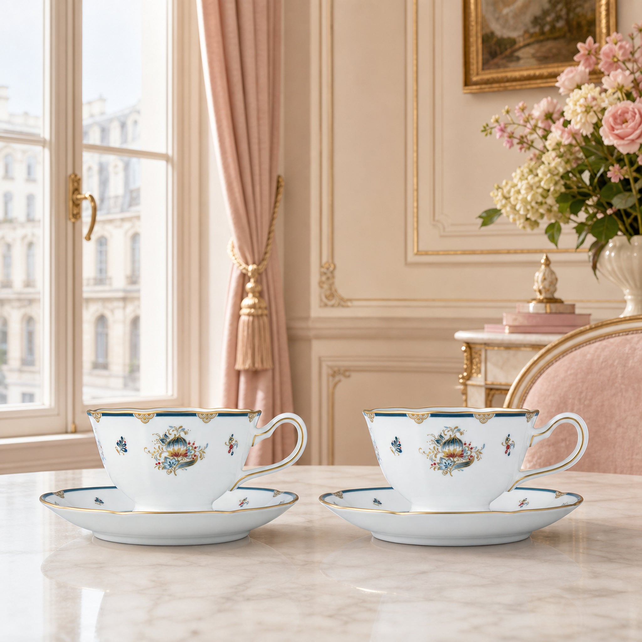 Gilded Garland Tea Set for Two — 210 ml