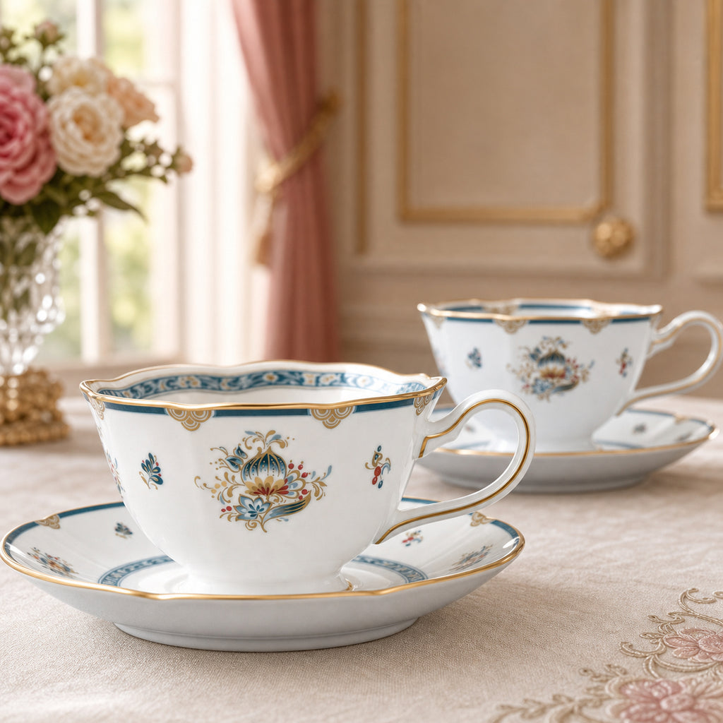 Gilded Garland Tea Set for Two — 210 ml