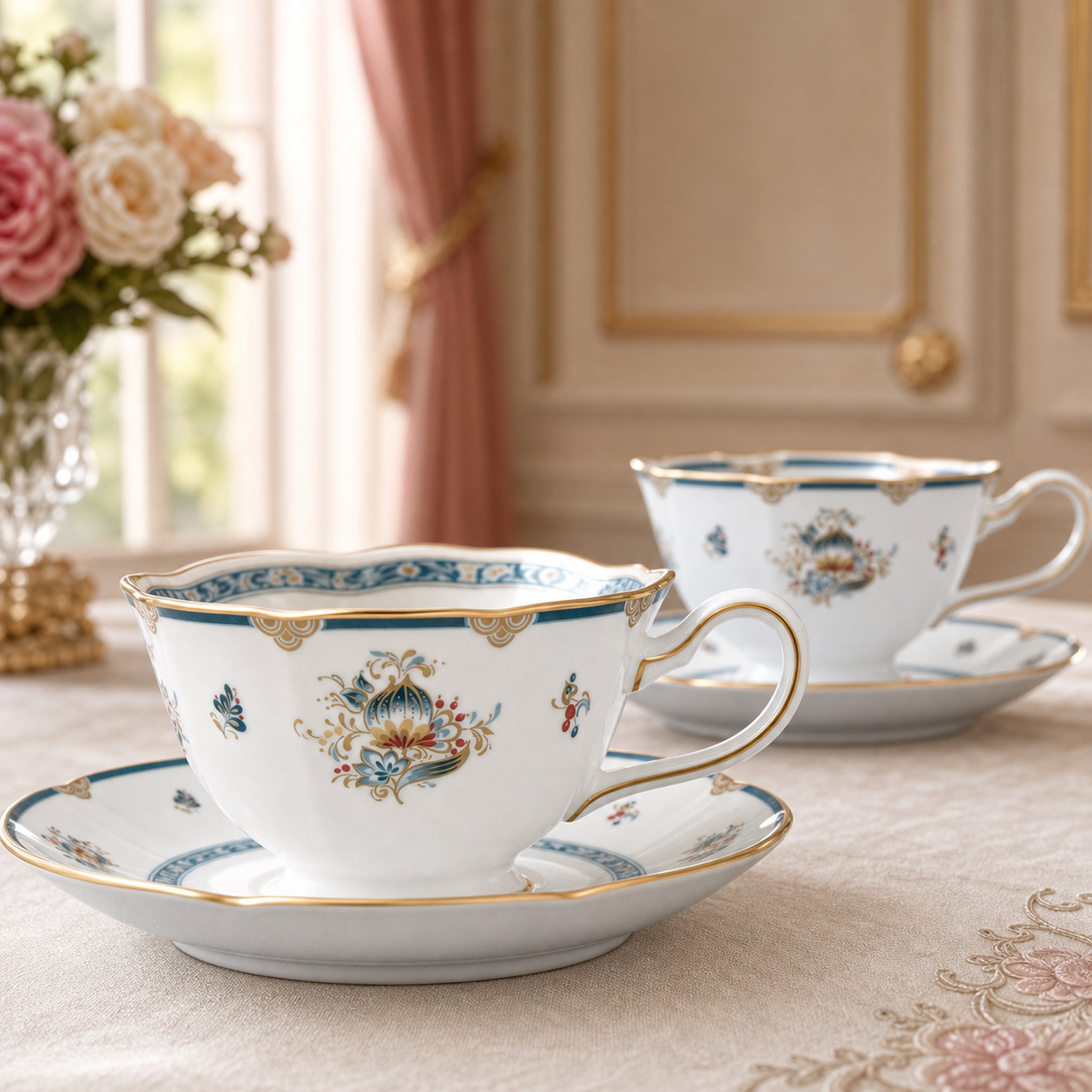 Gilded Garland Tea Set for Two — 210 ml