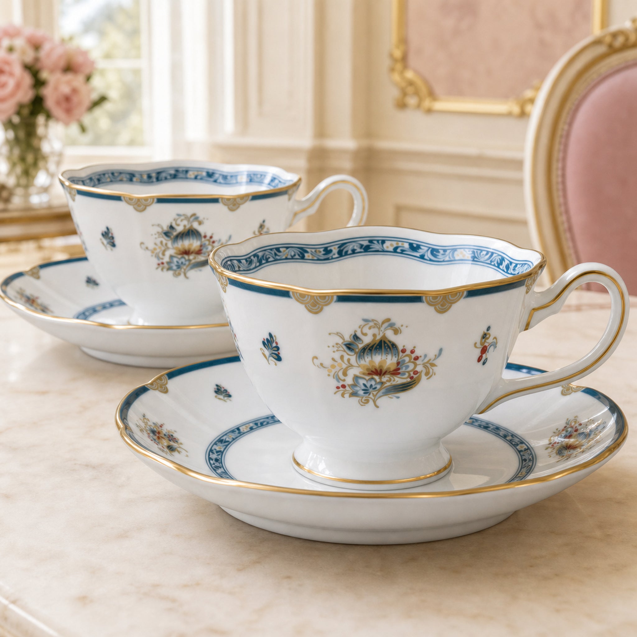 Gilded Garland Tea Set for Two — 210 ml