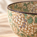 Hana Karakusa Mini Cup — Yellow Green — floral ceramic close-up