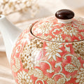 Hana Karakusa Arabesque Teapot — Pink — floral teapot close-up