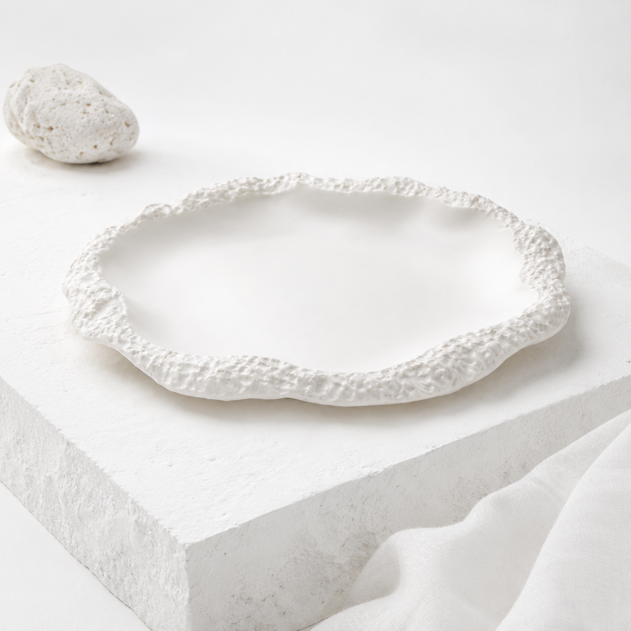 Textured Crater Dinner Plate