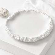 Hotel Restaurant European-style Embossed Stone Pattern Ceramic Plate