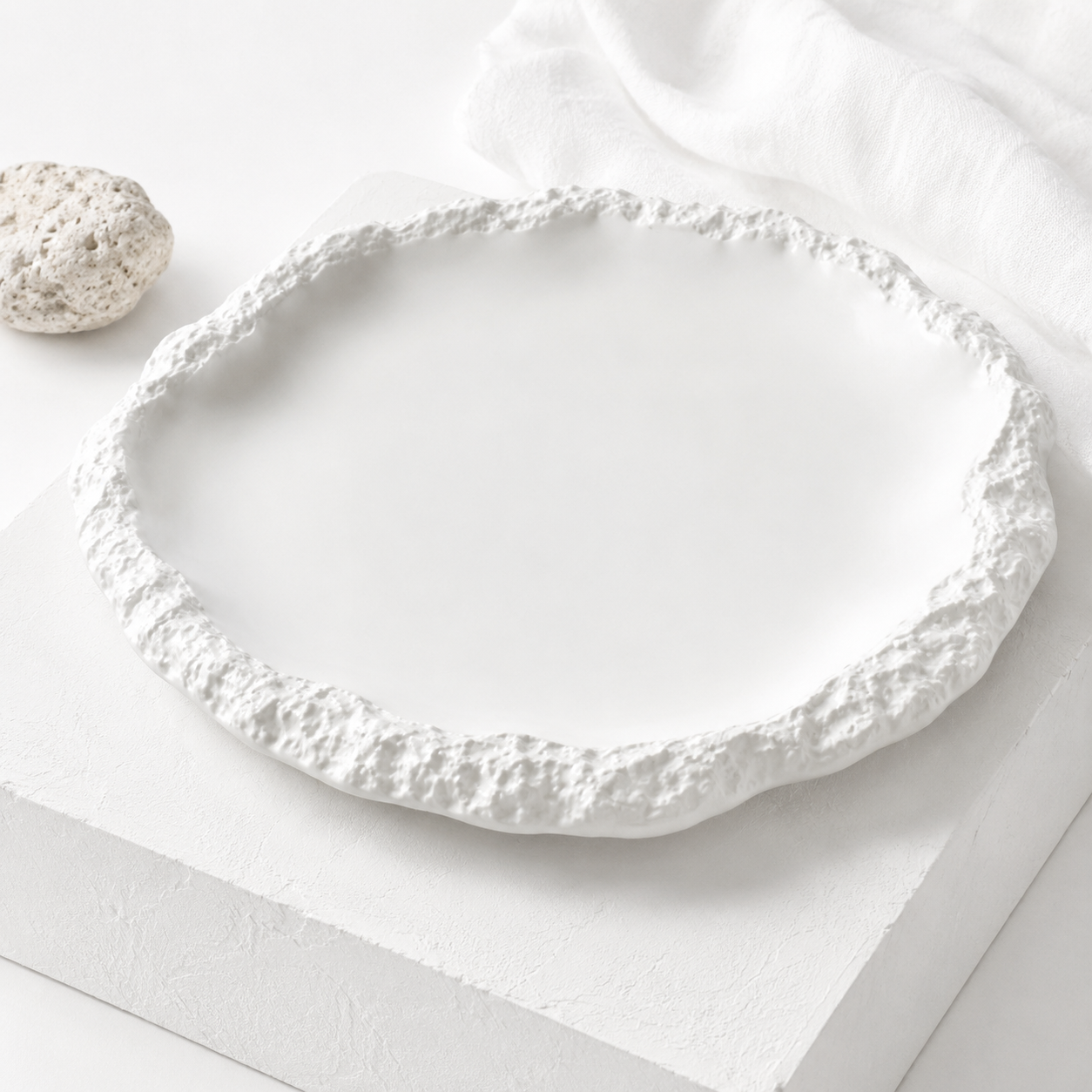 Textured Crater Dinner Plate