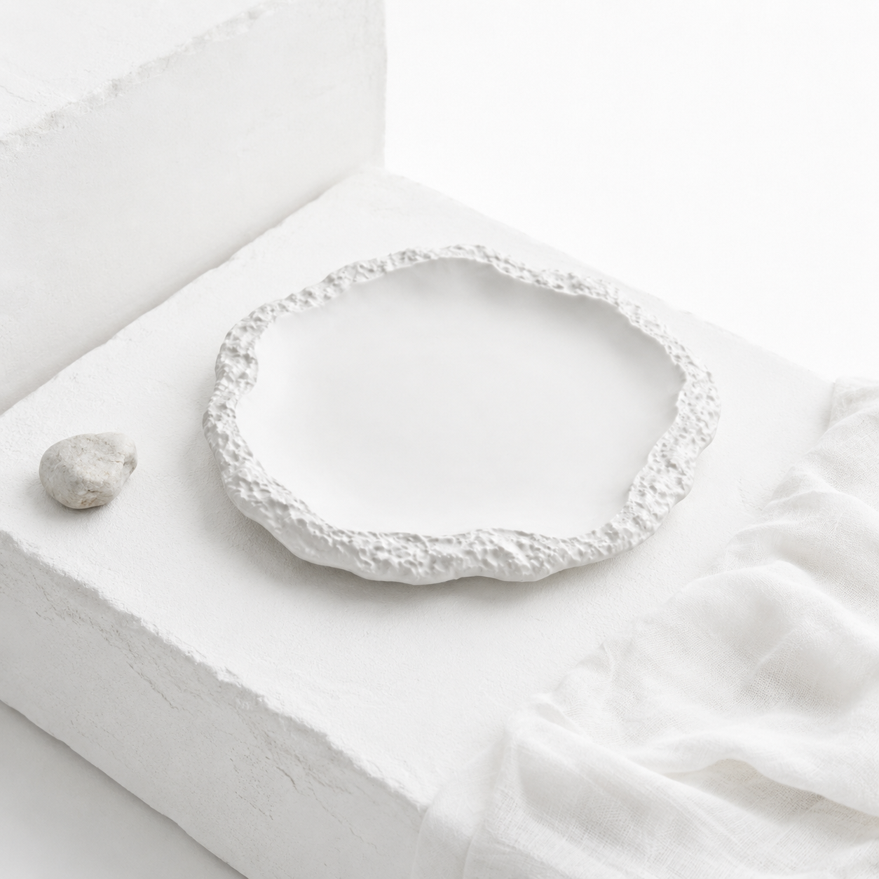 Textured Crater Dinner Plate