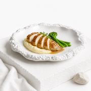 Hotel Restaurant European-style Embossed Stone Pattern Ceramic Plate