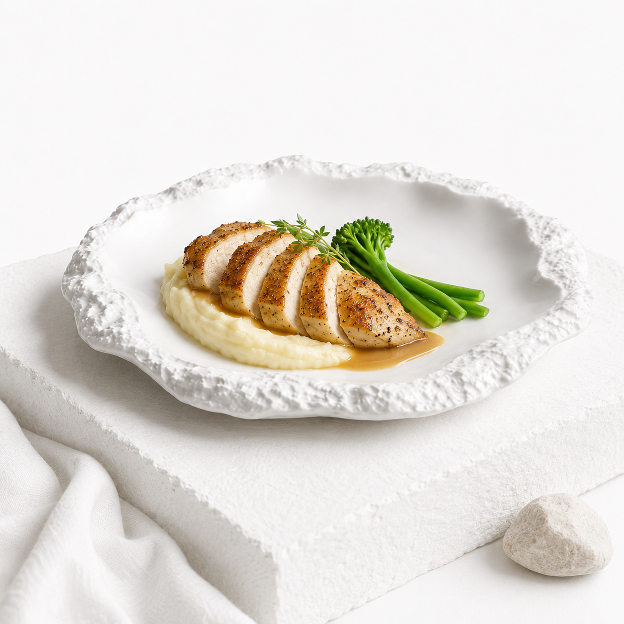 Textured Crater Dinner Plate