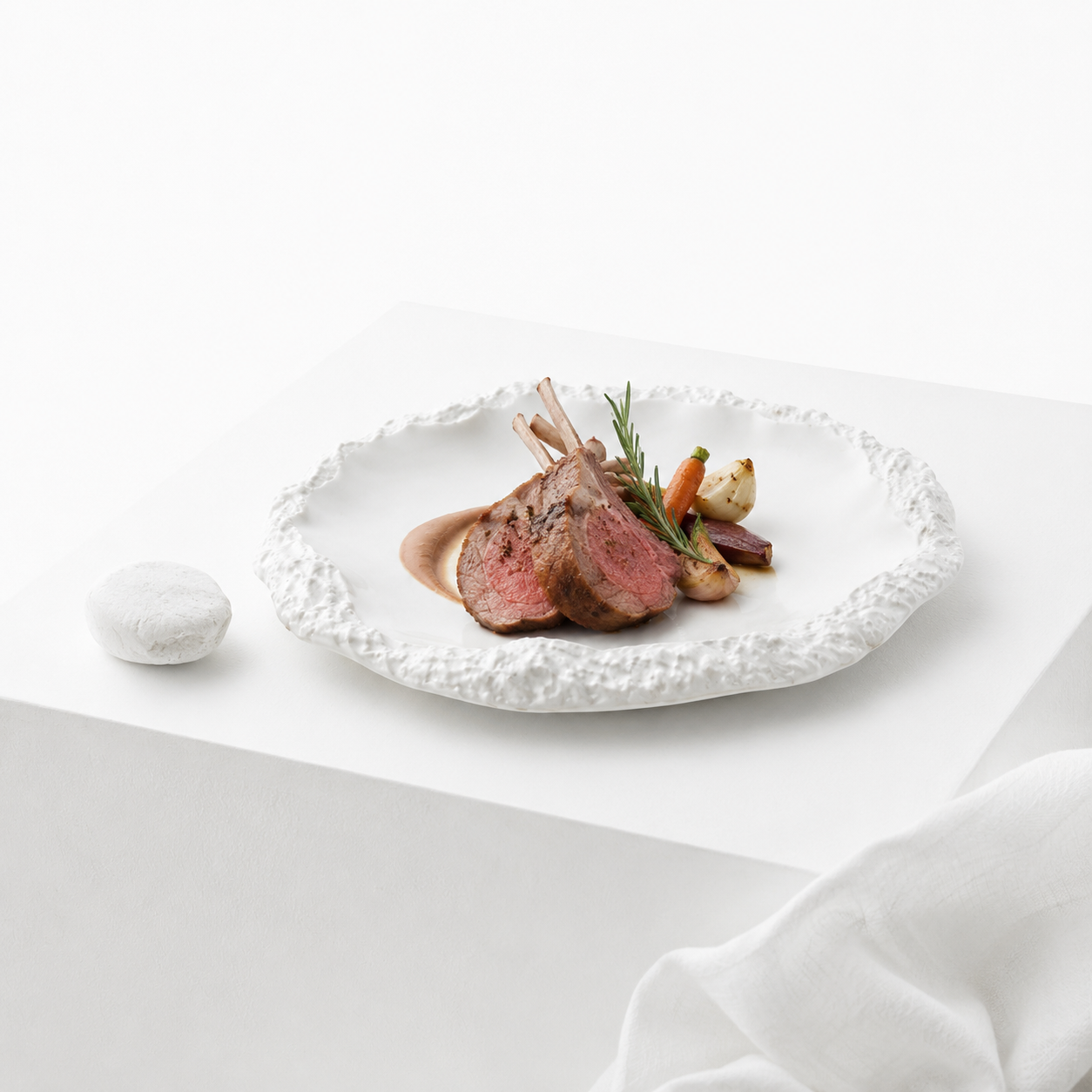 Textured Crater Dinner Plate