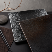 Square Plate Colored Glaze Plate Dish Barbecue Ceramic Plate