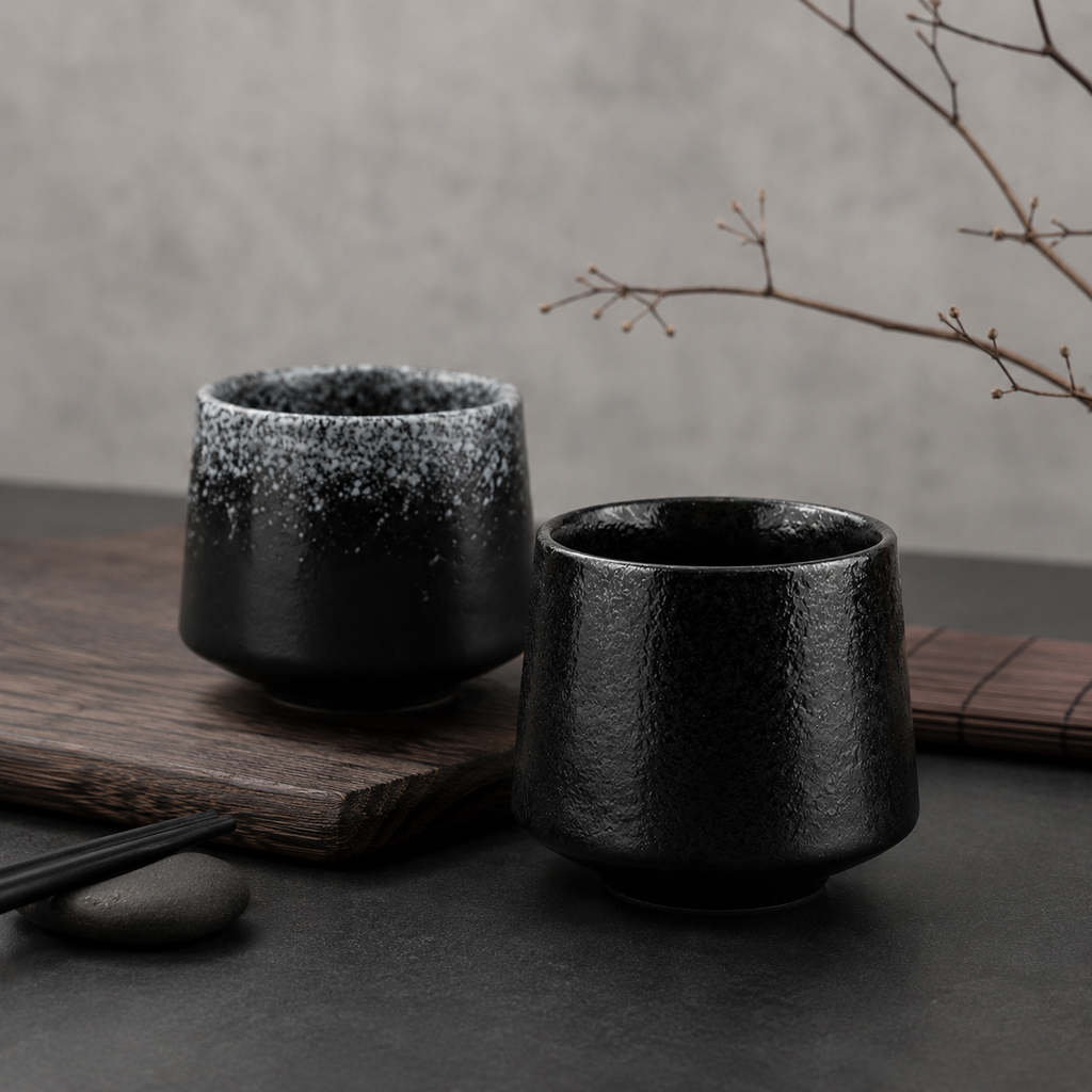 Noir Speckled Tea Cup