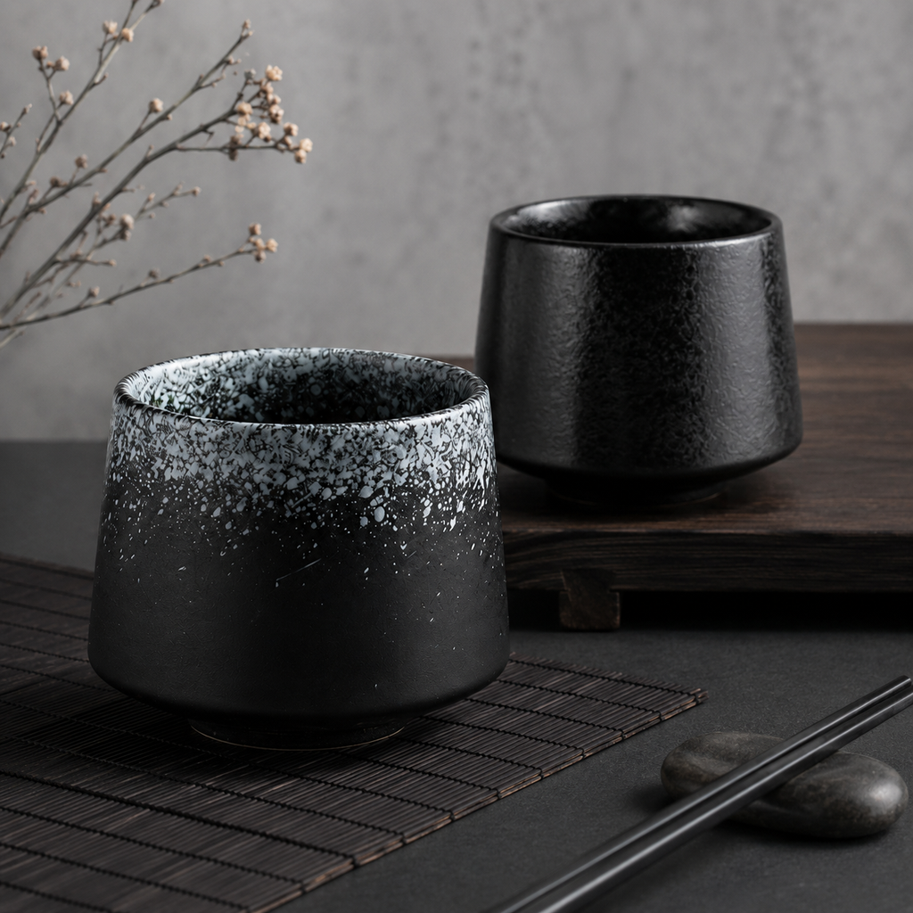 Noir Speckled Tea Cup