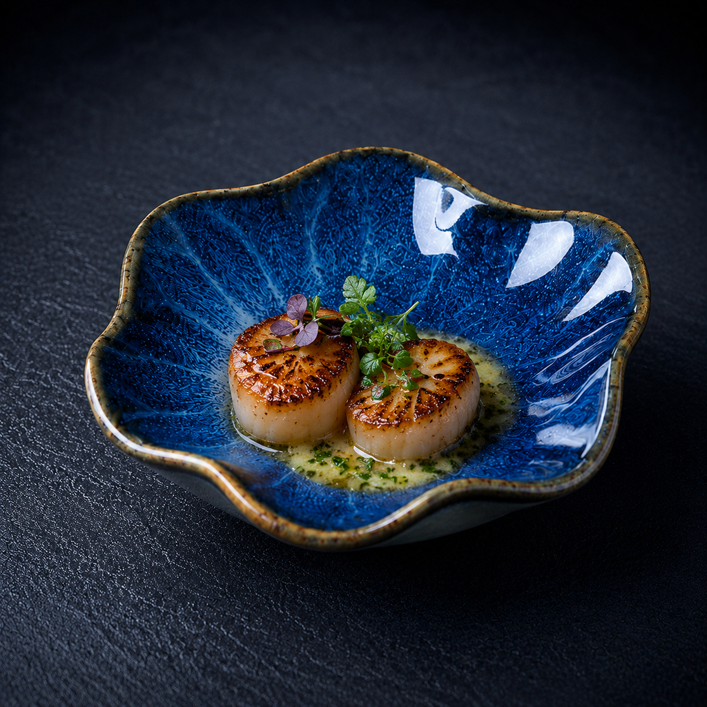 Aether Scalloped Flambé Dish