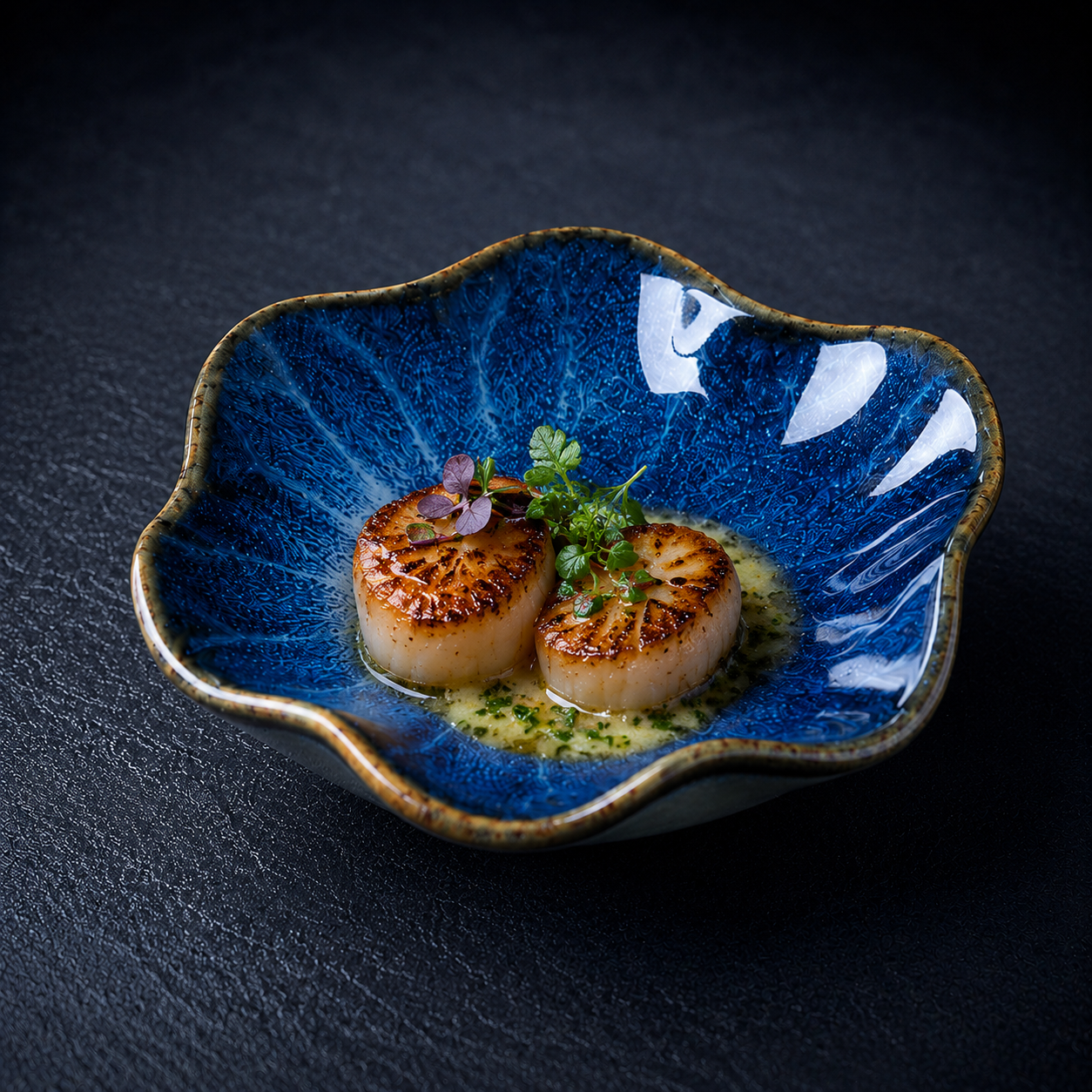 Aether Scalloped Flambé Dish