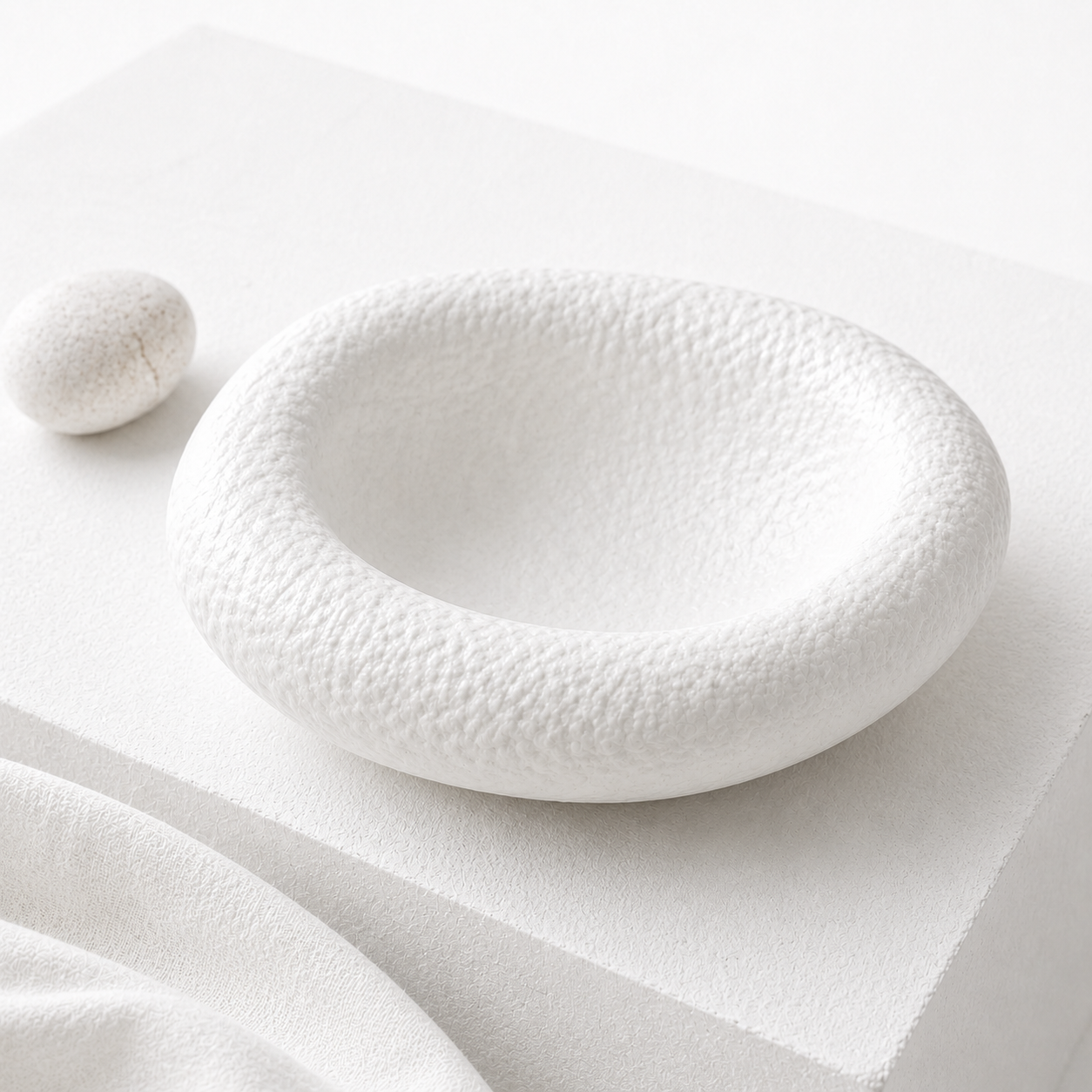 Sculptural Stone Oblique Plate
