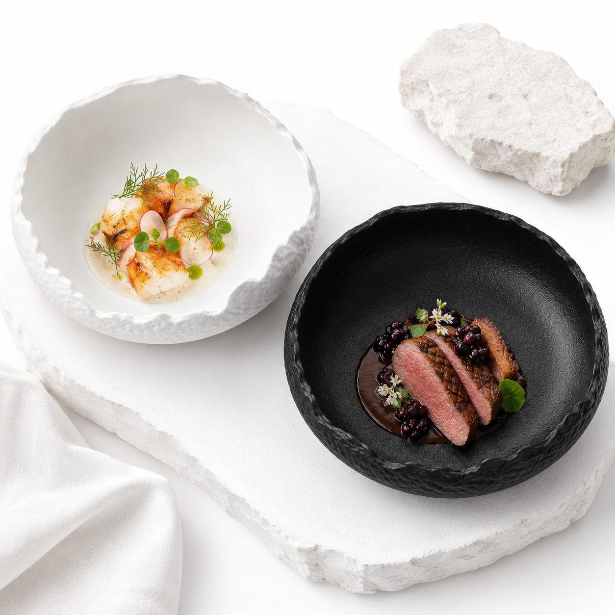 White Ceramic Soup Bowl Household Japanese Abnormal-shape Bowl Deep Bowl