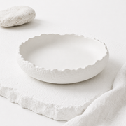 White Ceramic Soup Bowl Household Japanese Abnormal-shape Bowl Deep Bowl