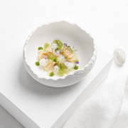 White Ceramic Soup Bowl Household Japanese Abnormal-shape Bowl Deep Bowl
