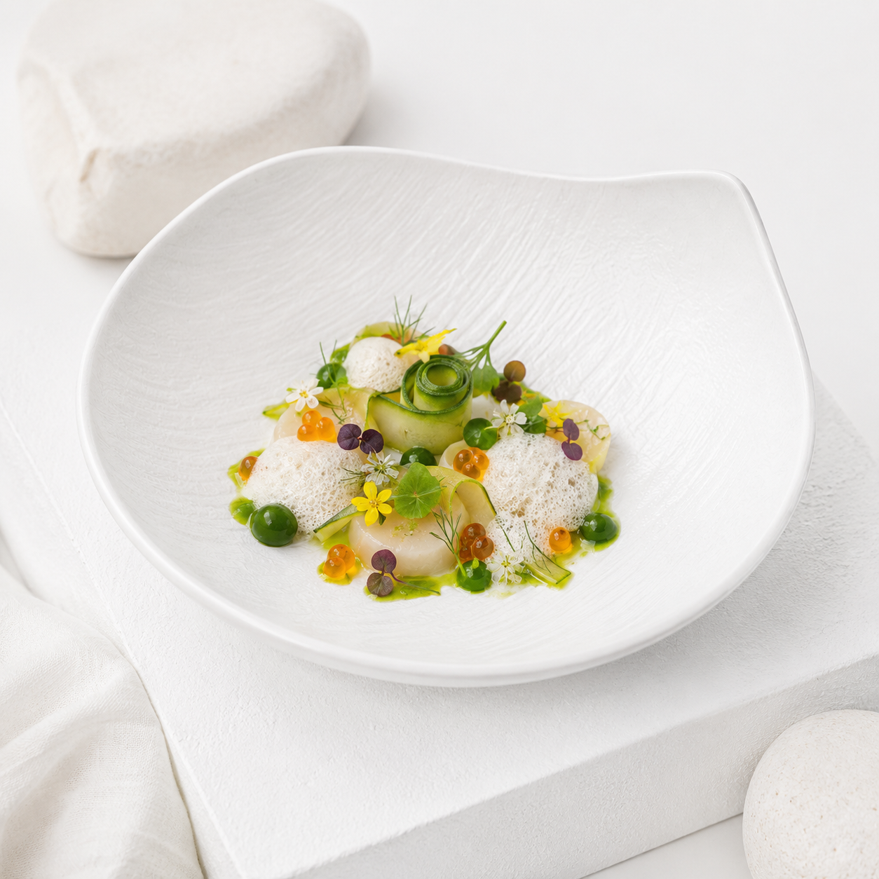 Organic Fluid Ceramic Bowl