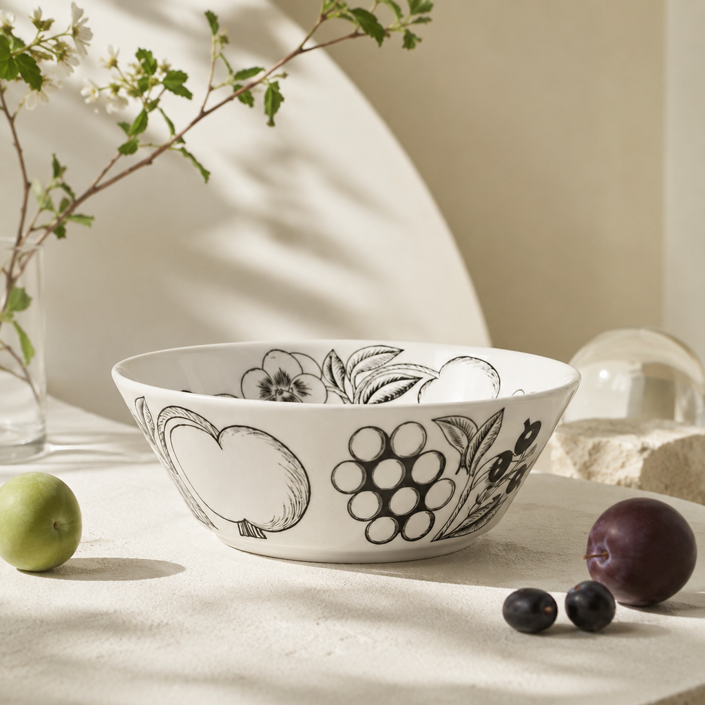Botanical Reverie Black Bowl 17 cm