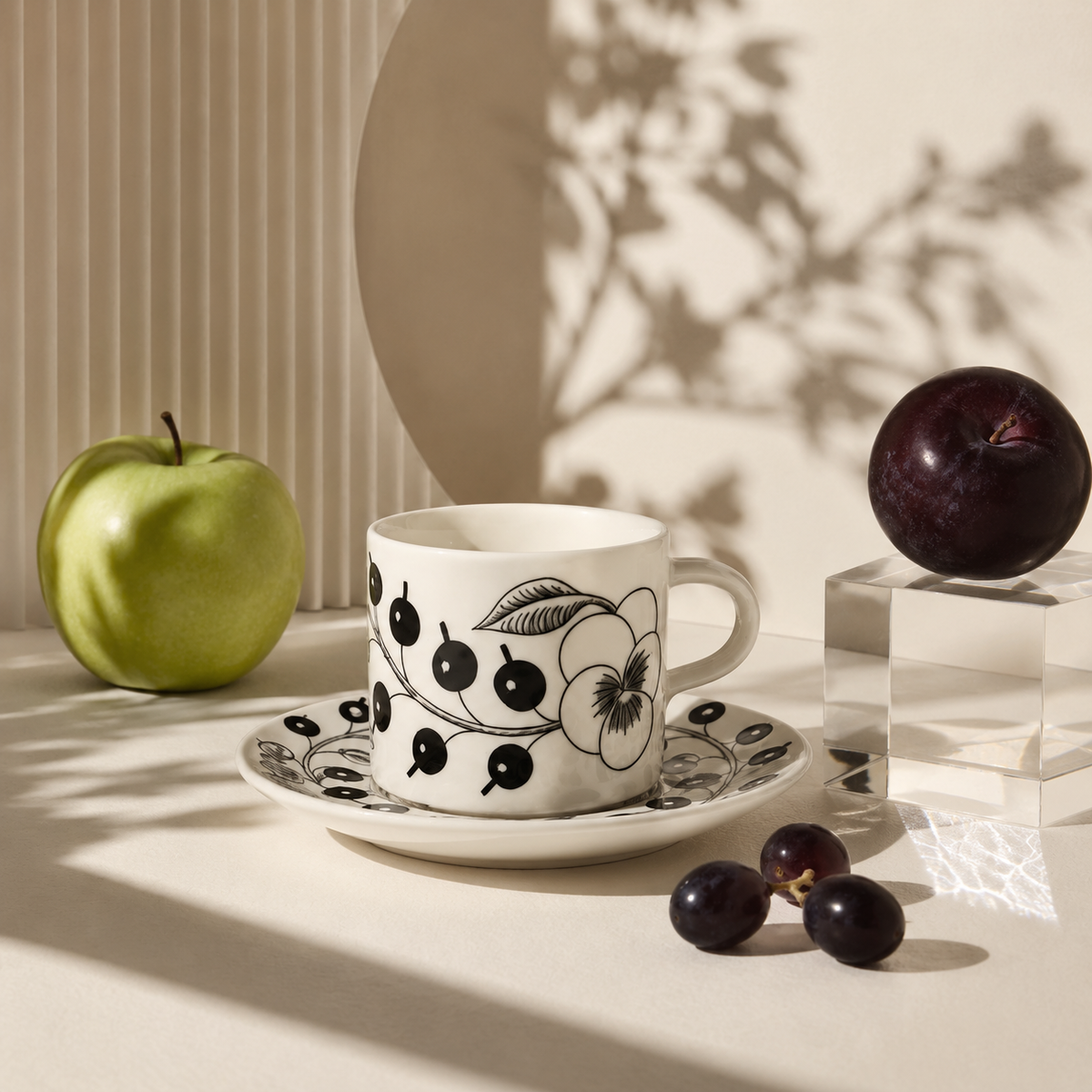 Botanical Reverie Black Coffee Cup and Saucer 180 ml