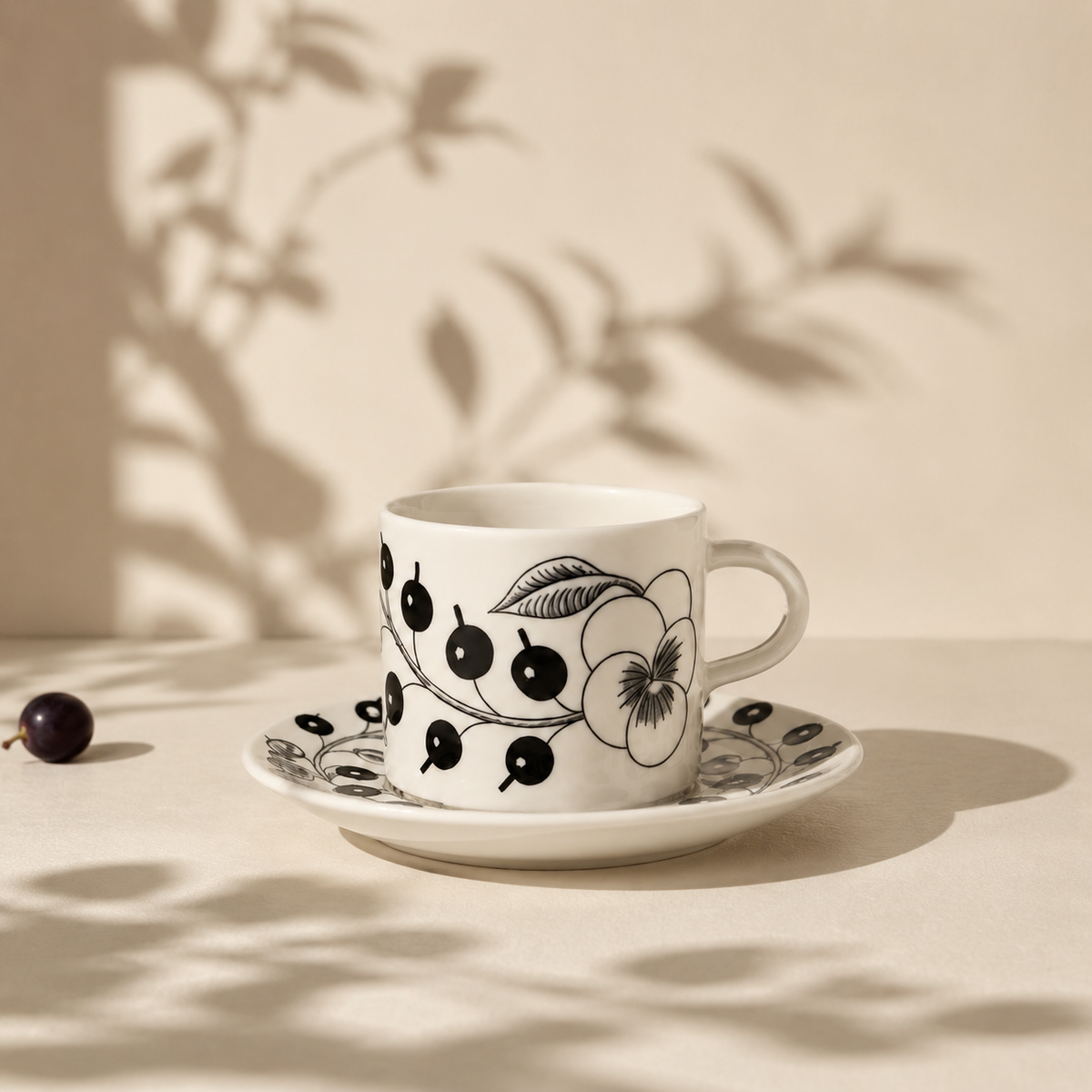 Botanical Reverie Black Coffee Cup & Saucer 180 ml