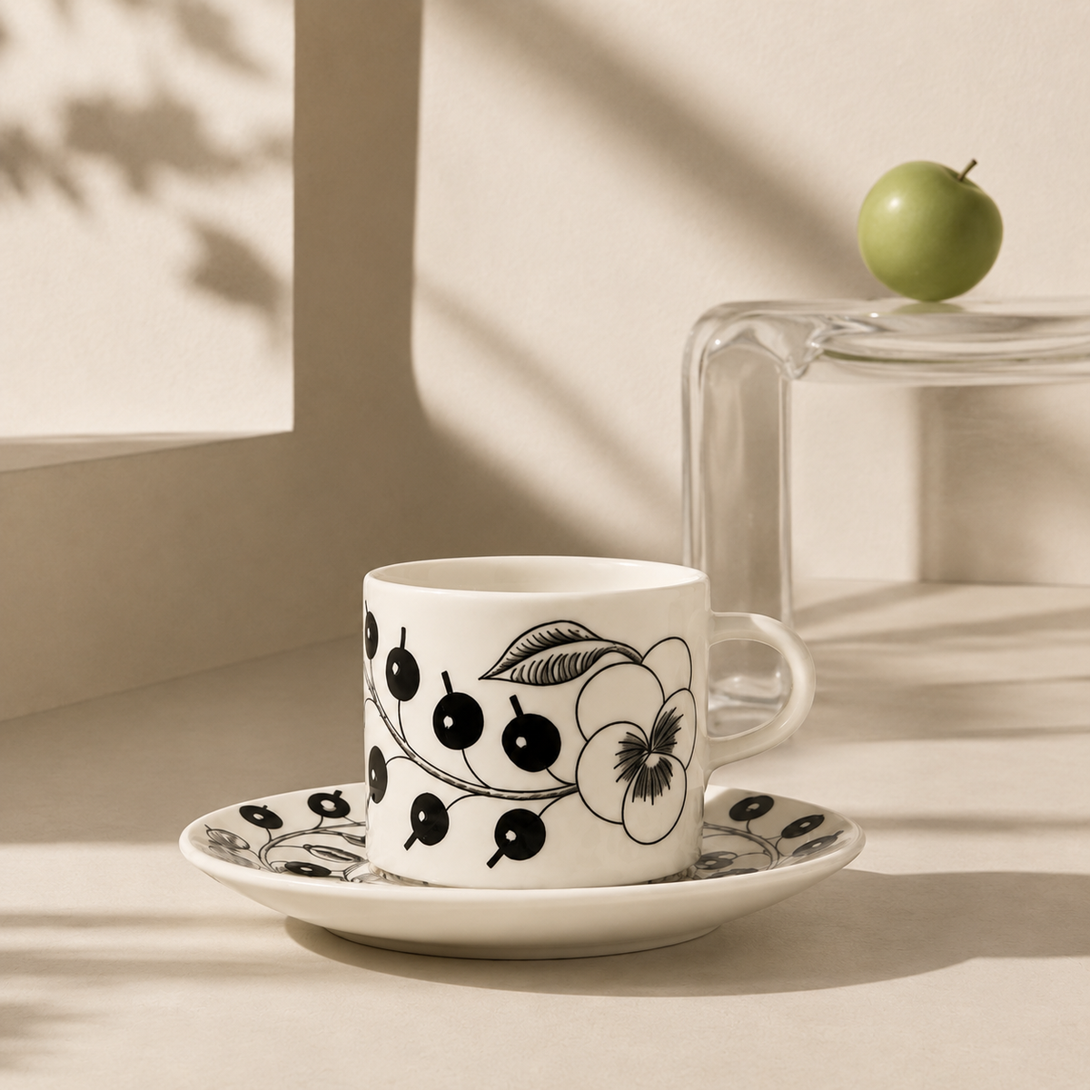 Botanical Reverie Black Coffee Cup & Saucer 180 ml