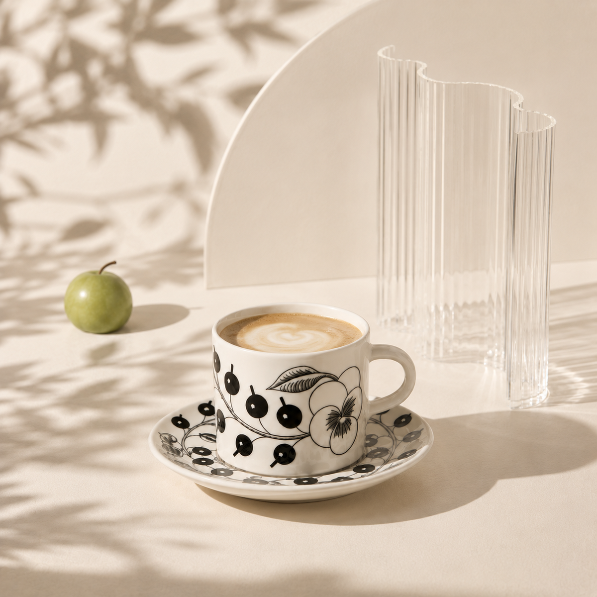 Botanical Reverie Black Coffee Cup & Saucer 180 ml