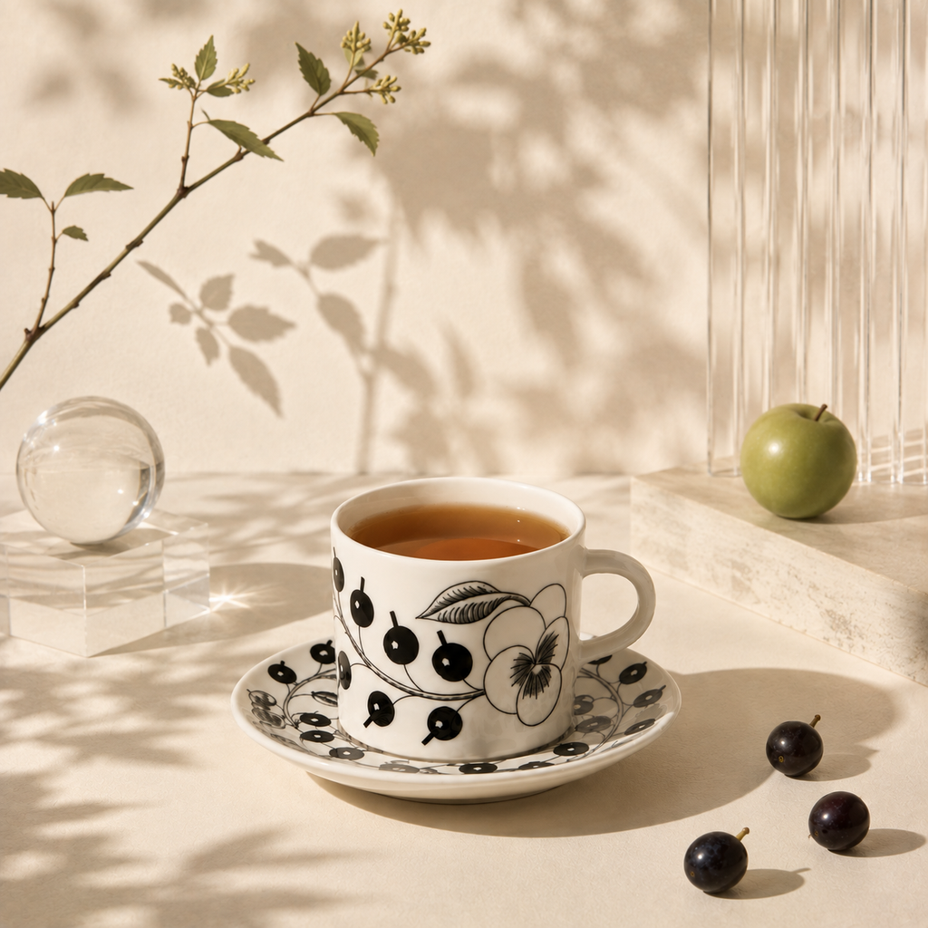 Botanical Reverie Black Coffee Cup & Saucer 180 ml