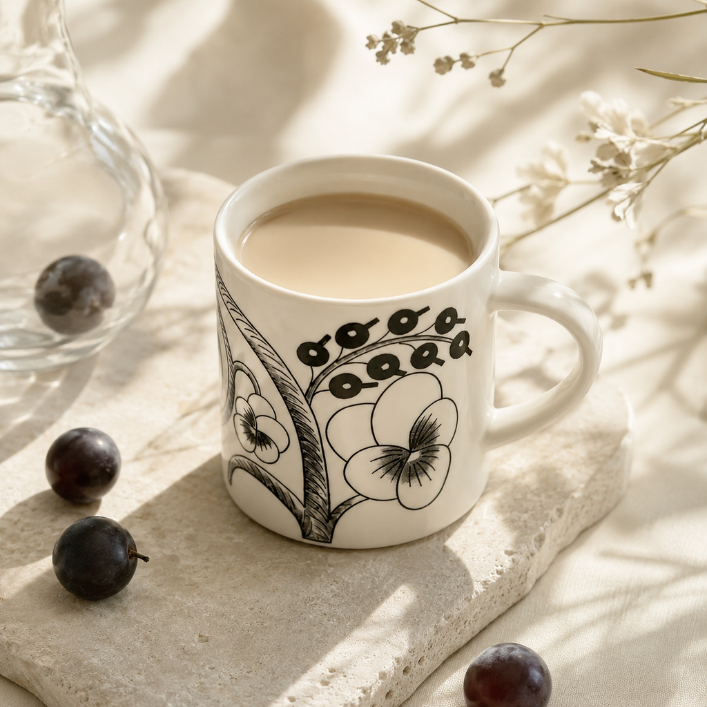 Botanical Reverie Black Mug 350 ml