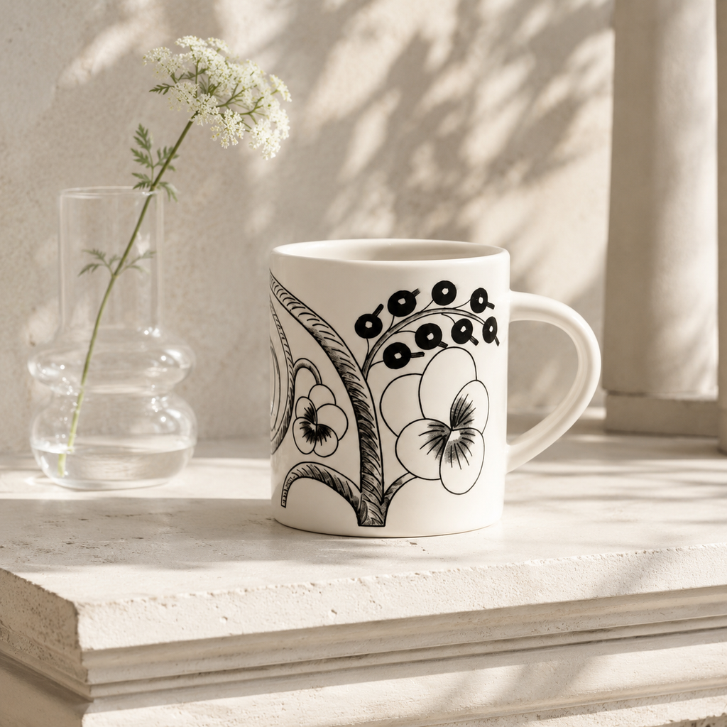 Botanical Reverie Black Mug 350 ml