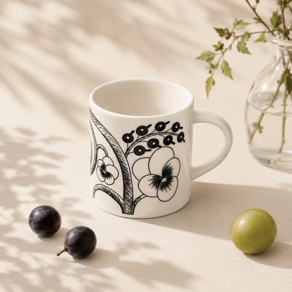 Botanical Reverie Black Mug 350 ml