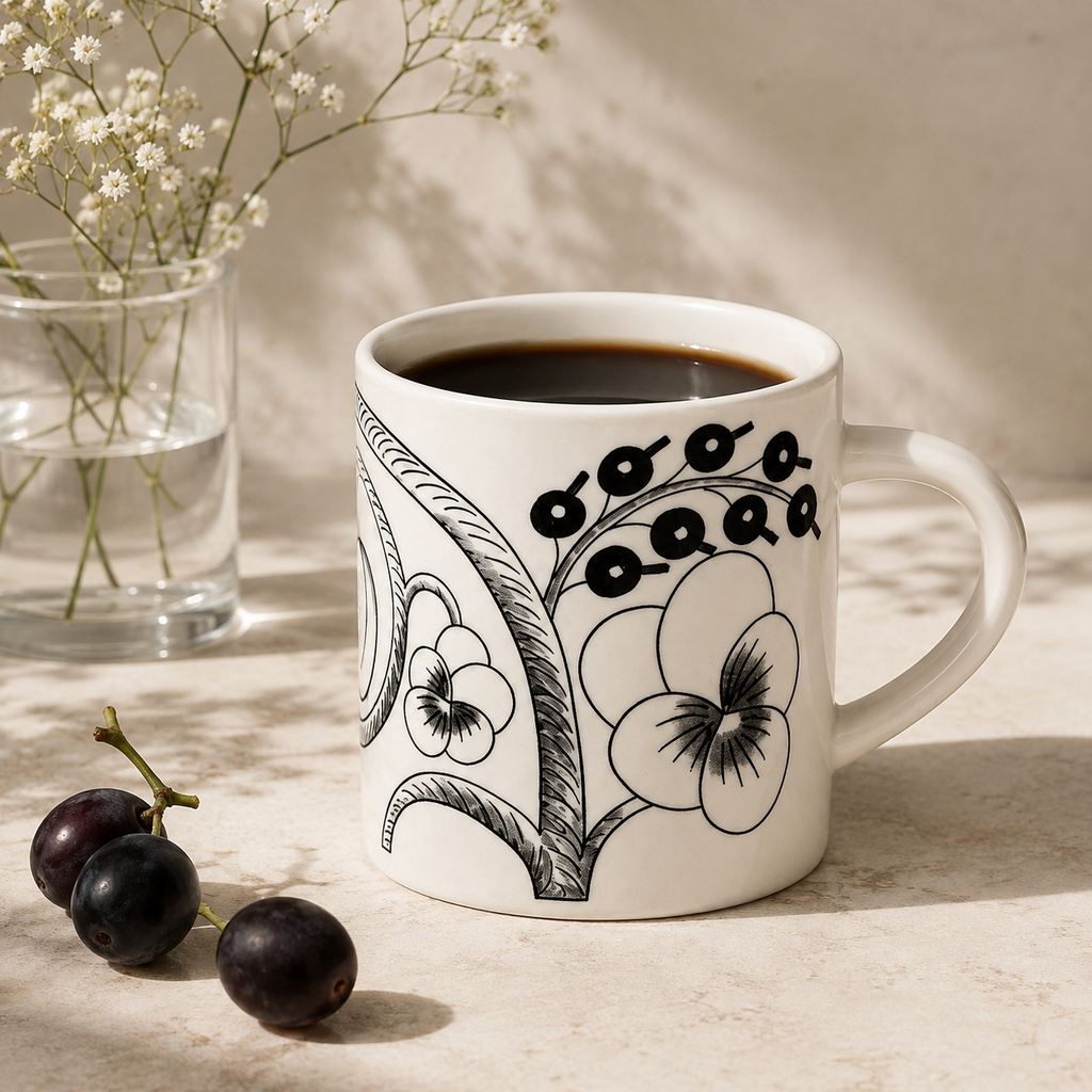 Botanical Reverie Black Mug 350 ml