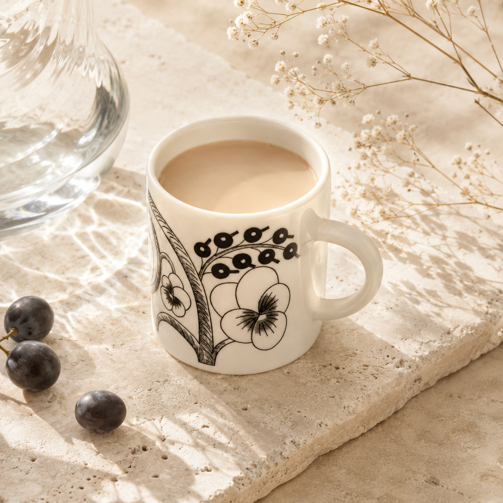 Botanical Reverie Black Mug 350 ml