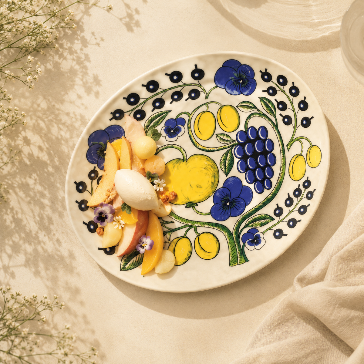 Botanical Reverie Color Oval Plate 25 cm