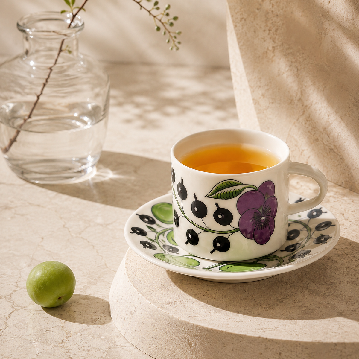 Botanical Reverie Purple Coffee Cup & Saucer 180 ml