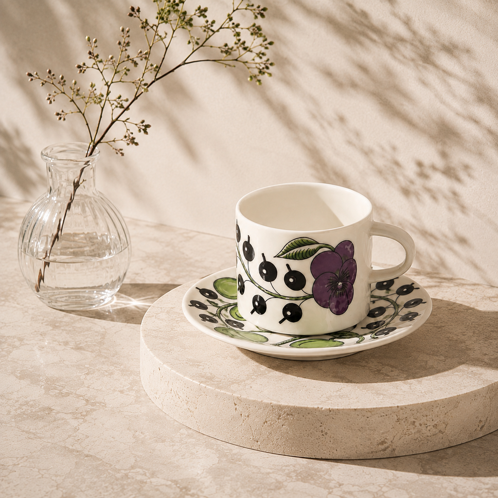 Botanical Reverie Purple Coffee Cup & Saucer 180 ml