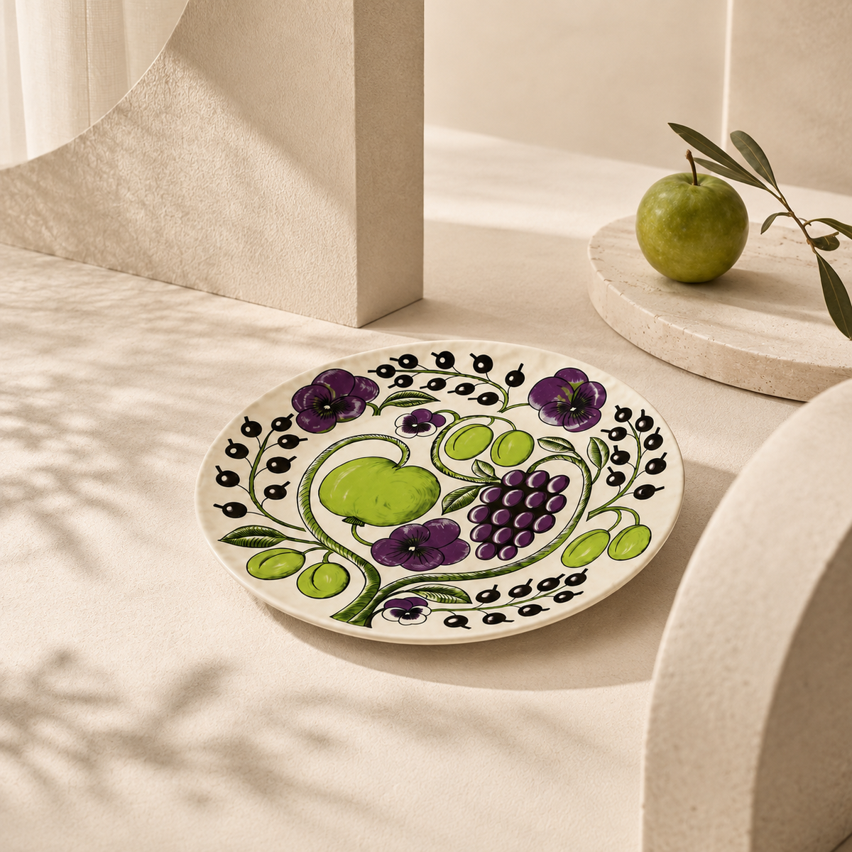 Botanical Reverie Purple Oval Plate 25 cm