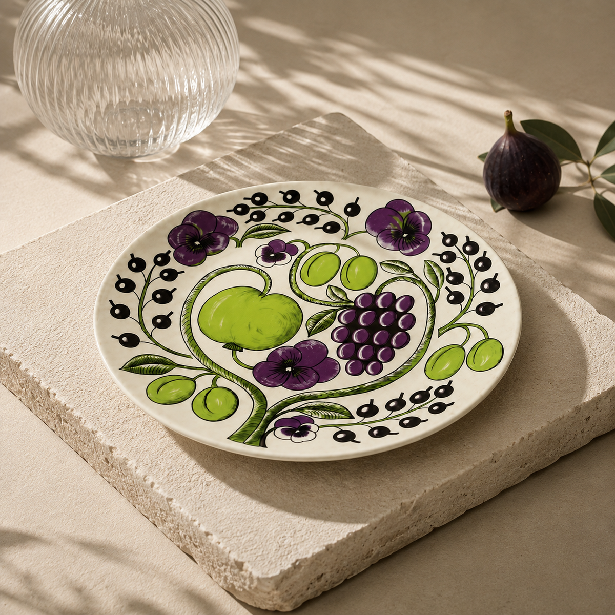 Botanical Reverie Purple Oval Plate 25 cm