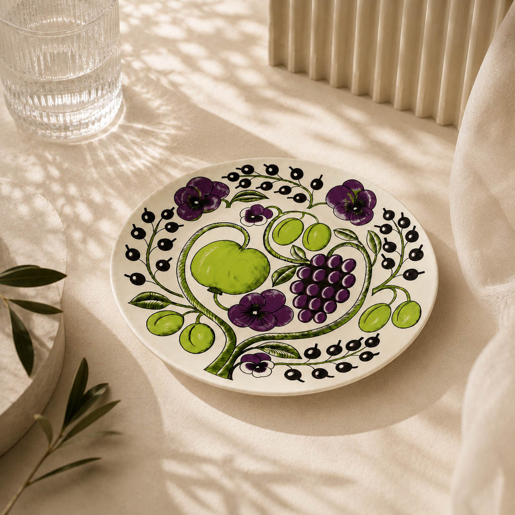 Botanical Reverie Purple Oval Plate 25 cm