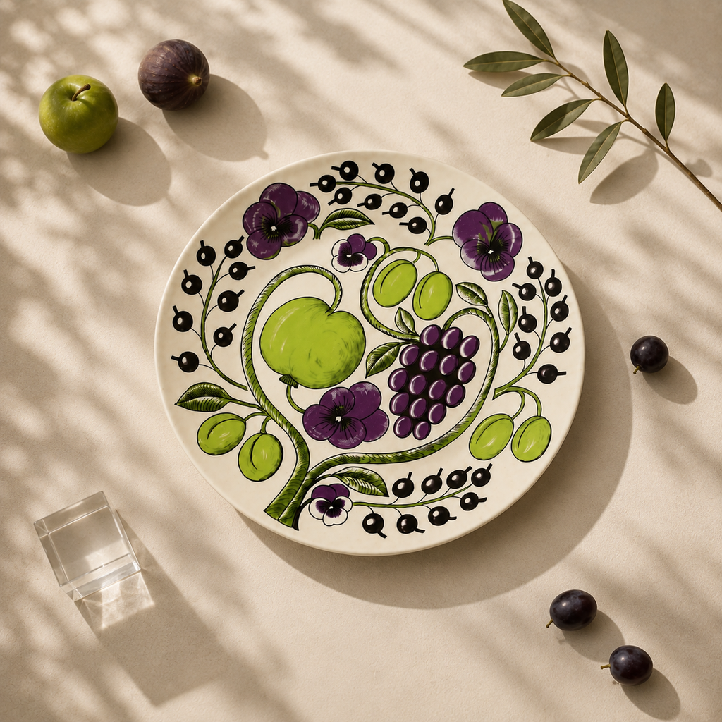 Botanical Reverie Purple Oval Plate 25 cm