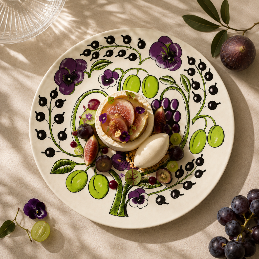 Botanical Reverie Purple Oval Plate 25 cm