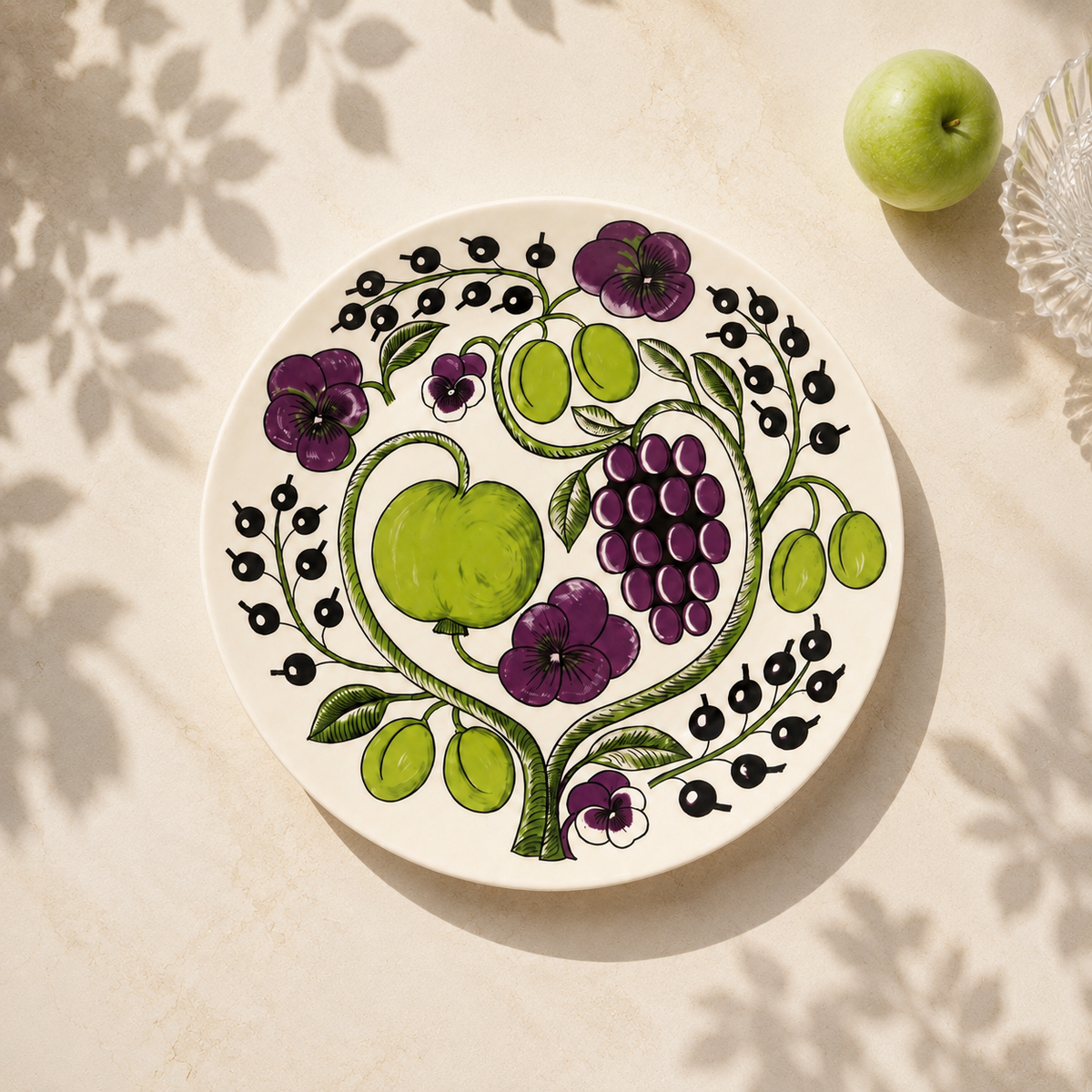 Botanical Reverie Purple Round Plate