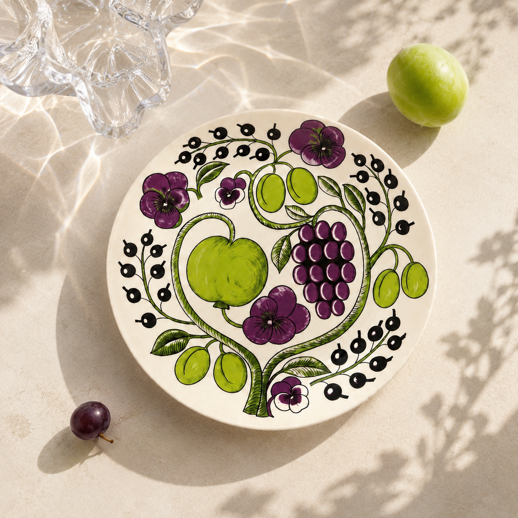 Botanical Reverie Purple Round Plate