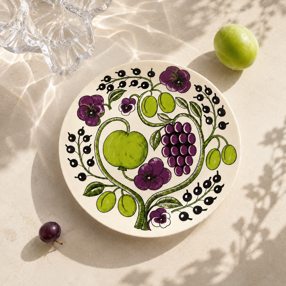 Botanical Reverie Purple Round Plate