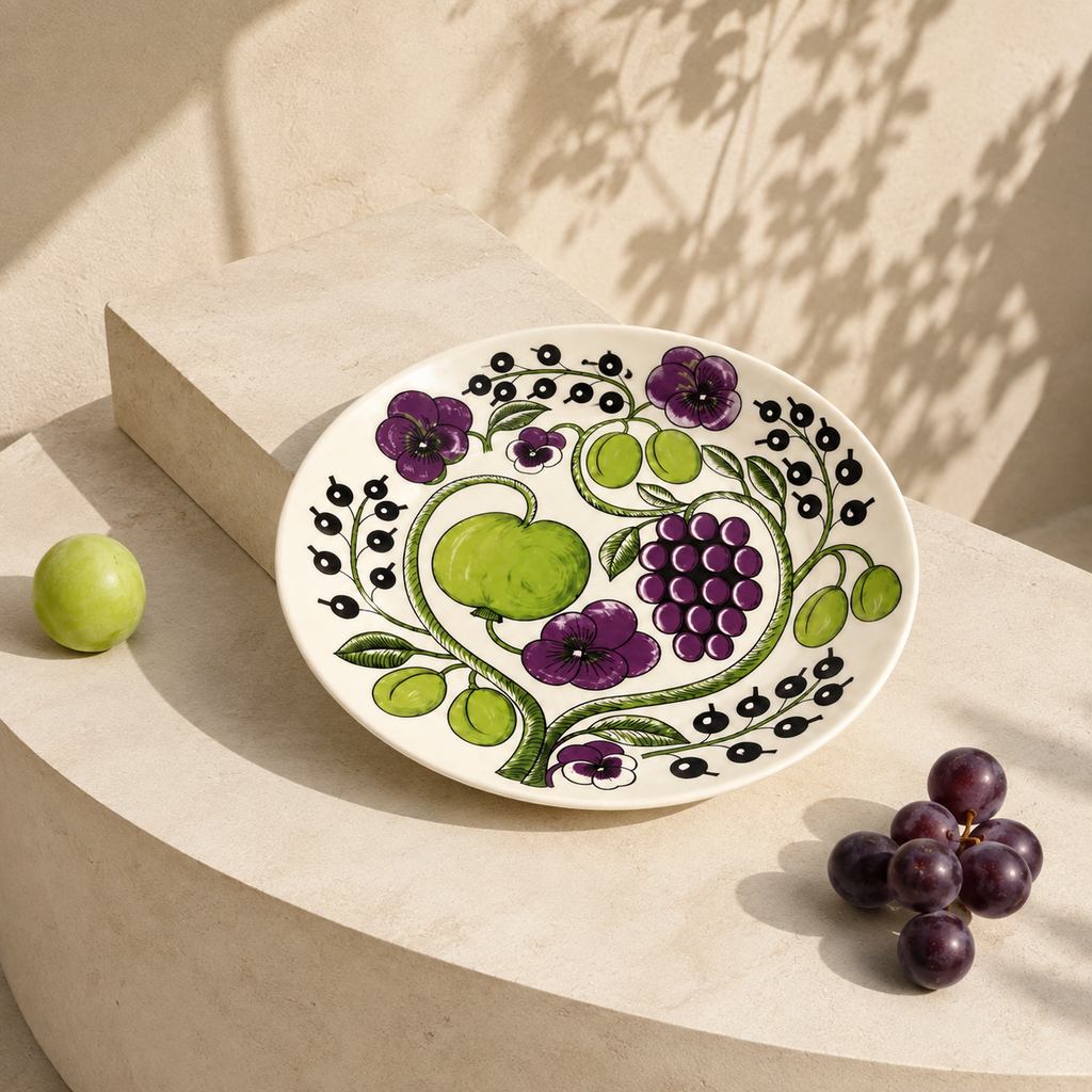 Botanical Reverie Purple Round Plate
